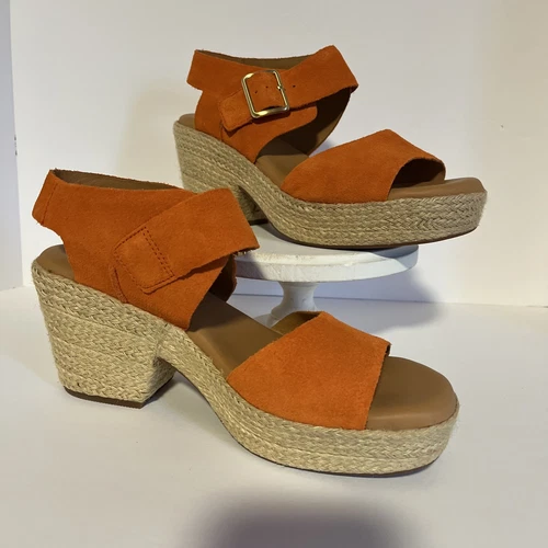 Sandali donna Clarks taglia 9 1 2M arancione scamosciati