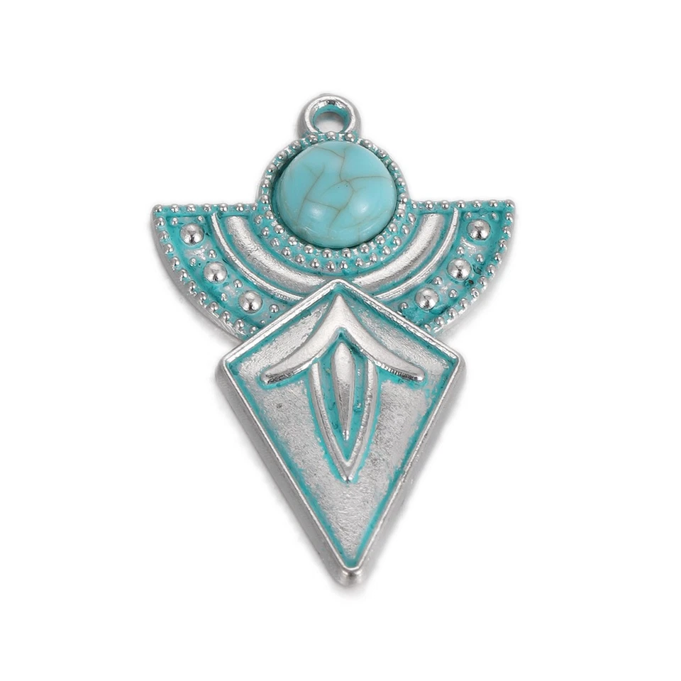 Conjunto de 50 piezas de colgantes con dijes turquesa vintage boho joyería para hacer accesorios hágalo usted mismo Foto 4 de 4