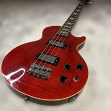 Rare Grassroots Les Paul Bass Flame Maple Red