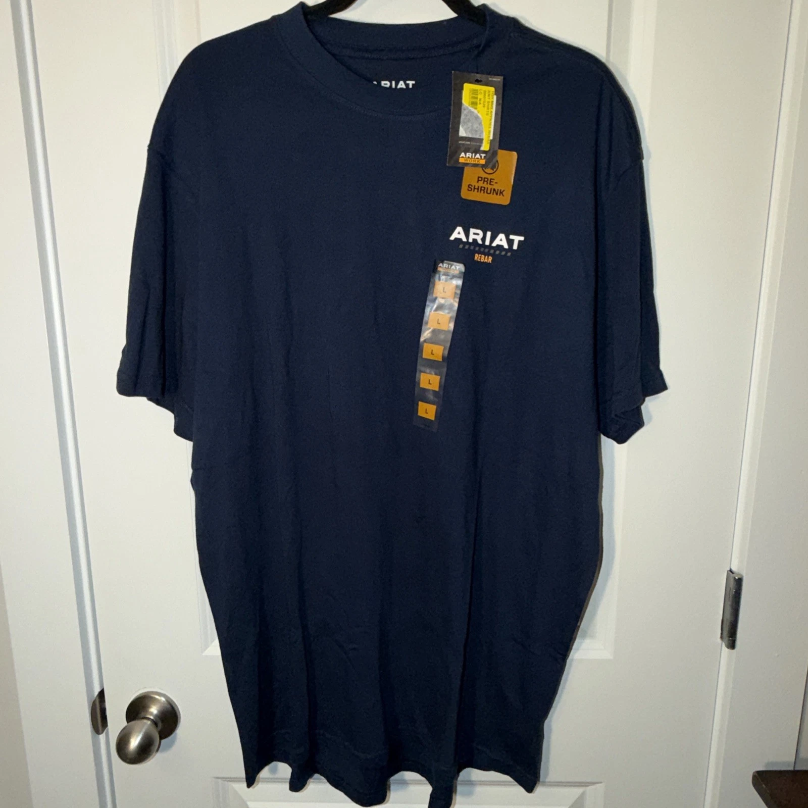 Ariat Rebar Workman Blue Logo T-Shirt Men's Large NWT