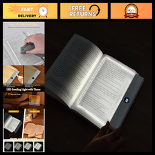 Rechargeable LED Book Light - Dimmable Flat Panel, 3 Colors, Timer, Perfect for
