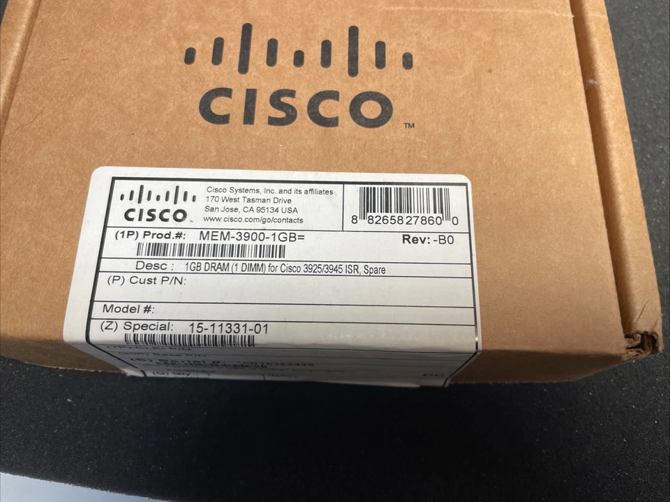 New Sealed Cisco MEM-3900-1GB 1GB Memory Upgrade for Cisco 3900 3925 3945 - Image 2 of 3