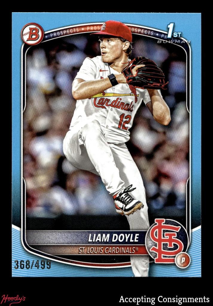 2025 Bowman Draft Sky Blue #BD12 Liam Doyle 1st ROOKIE 368/499 CARDINALS