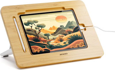 Bamboo Tablet Drawing Stand - Portable & Adjustable 5 Angles,Laptop Stands Riser