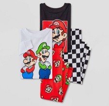Toddler Boys' 4pc Super Mario Pajama Set Size 5T Cotton Snug Fit NWT