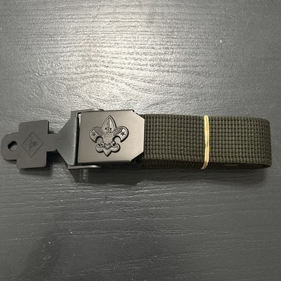 Boy Scouts of America BSA Belt Mens Medium/Large Olive Green Web Buckle Uniform 