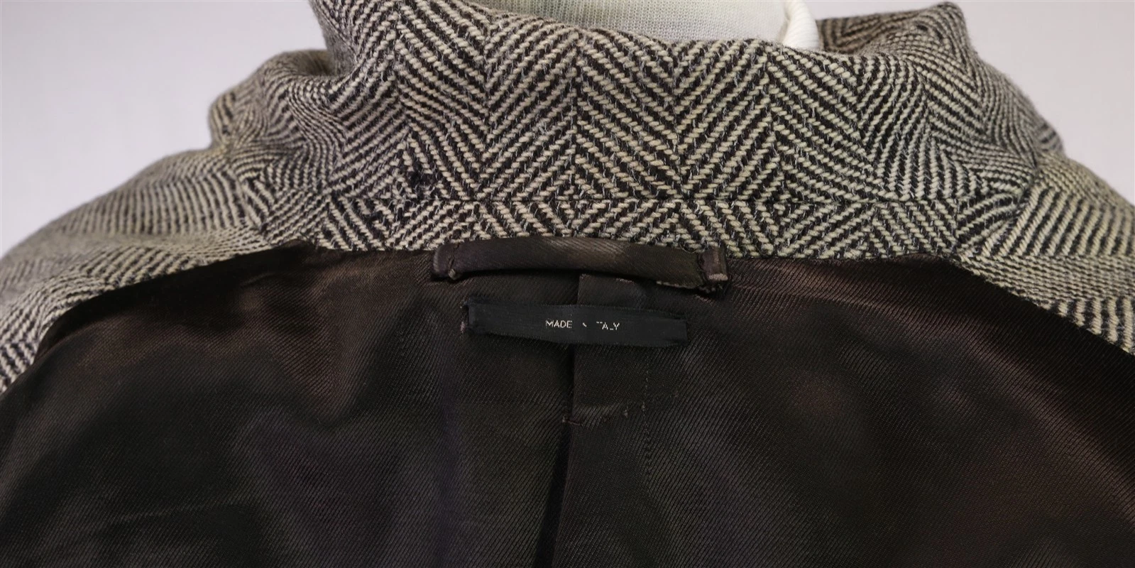 Tom Ford Black Tan Tweed Herringbone Wool Silk Double Breasted Overcoat 38 40 - product detail image 13