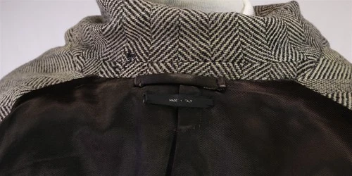 Tom Ford Black Tan Tweed Herringbone Wool Silk Double Breasted Overcoat 38 40 image 13