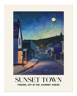 Charmante Sonnenuntergangsstadt-Wandkunst f�r Wohnkultur Impressionism
