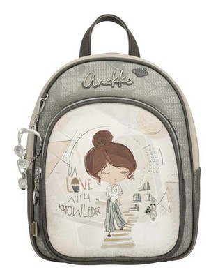 Anekke Sophia Backpack Rucksack Freizeitrucksack Rucksack Multicolor beige Motiv