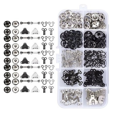 100 Paar 3 Arten Nähen Haken & Öse Verschluss Snap Fastener Kleidung Fixing Tool