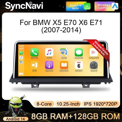 10.25'' Touch Screen Car GPS Stereo 128G DAB Carplay BT For BMW X5 E70 X6 E71 CCC