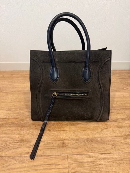 CELINE Luggage Phantom Suede Calfskin Tote Handbag Women Pre-owned