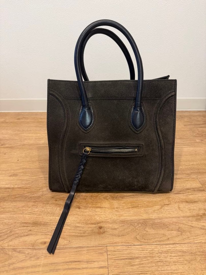 CELINE Luggage Phantom Suede Calfskin Tote Handbag Women Pre-owned