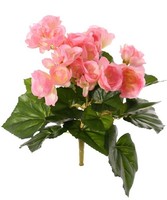 Artplants Kunst Begonie Birma Auf Steckstab, Rosa, 20Cm, Ø3-5Cm