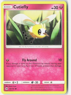 Cutiefly 92/149 Common SM Base Set Pokemon Near Mint
