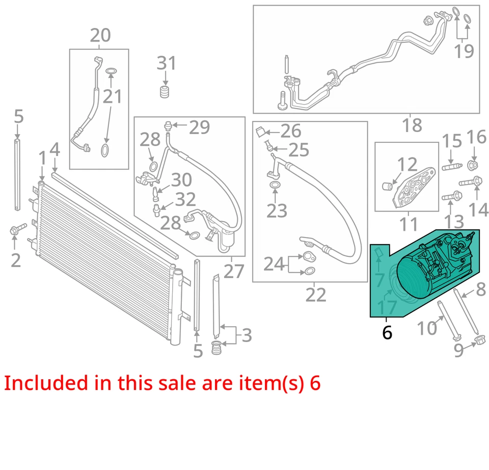 AC Compressor VIN 9 8th Digit Turbo R1234YF Fits 17-20 MKZ 796664 - Image 3 of 4