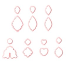 7Pcs Geometric Shape Clay Cutter Temperature Resistance Clay Earrings Molds