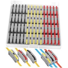 60 pcs XHF Compact Lever Connectors Nuts, Electrical Black Red Yellow