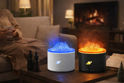 Flame Volcano Ultraschall Luftbefeuchter 250ml LED Aroma Diffusor USB