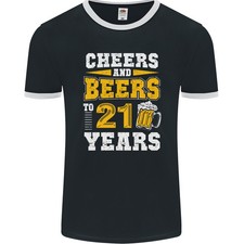 21st Birthday 21 Year Old Funny Alcohol Mens Ringer T-Shirt FotL