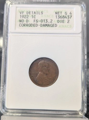 New Listing1922 Lincoln No D ANACS VF Details FS-013.2 Die 2