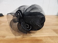 Vintage Deborah New York Derby Black Sparkly Faux Gemstone Church Hat