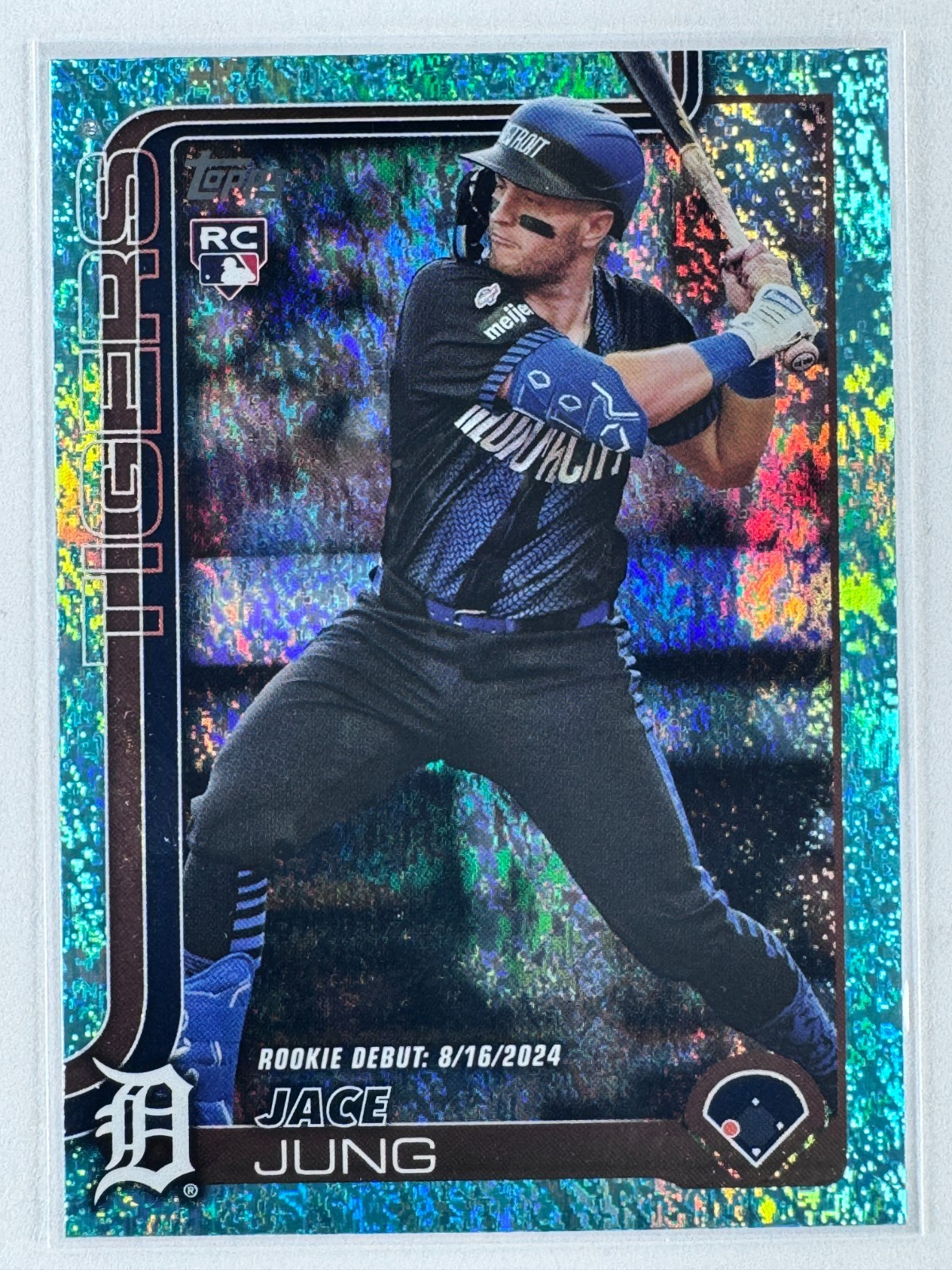 JACE JUNG 2025 Topps Update #US93 AQUA HOLO FOIL SP Rookie RC Detroit Tigers