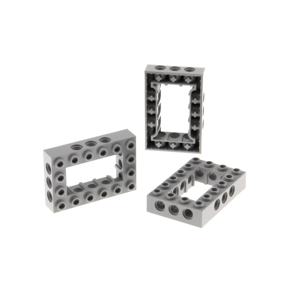 3x Lego Technic Construction Frame Stone 4x6 Neu-Hell Grey Brick 4211716 40344