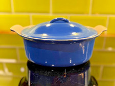 Vintage Le Creuset Cast Iron Oval Casserole Dish 22cm – Blue