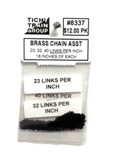HO Scale Tichy Train Group 8337 Blackened Brass Chain Asssortment 18" Long