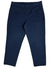 TIME TRU Dark Wash Pull On Stretch Denim Jeggings Women s Size L 12/14 Petite