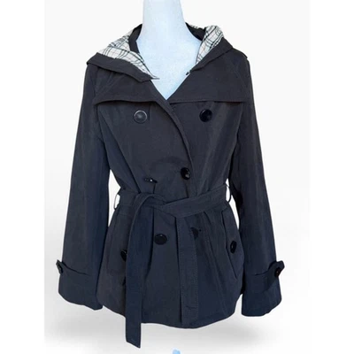 Max Mara Black Trench Coat - Size Large