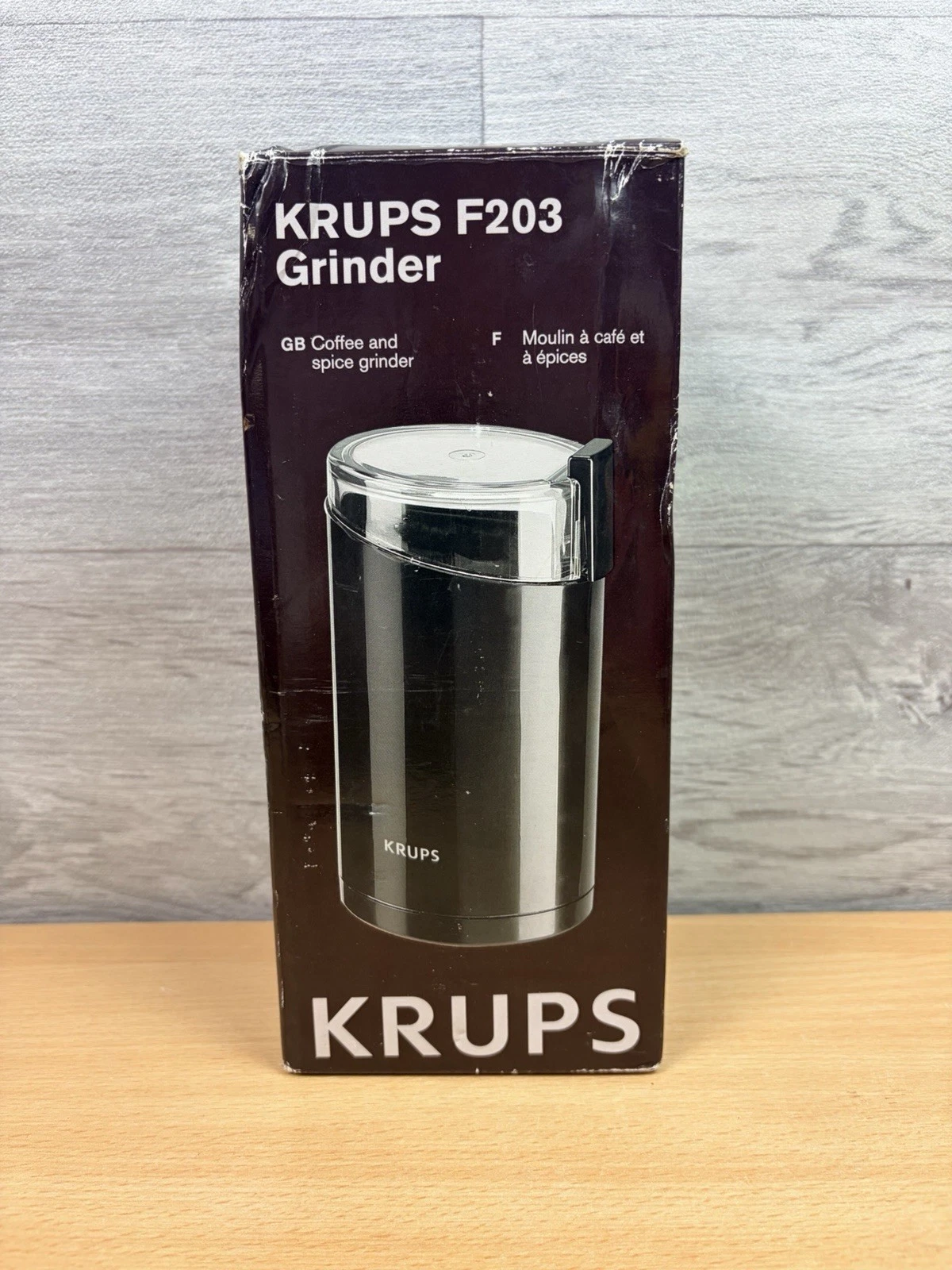Krups F203 Coffee Mill Spice Grinder 12 Cup Easy Use 85g Capacity Pulser Black