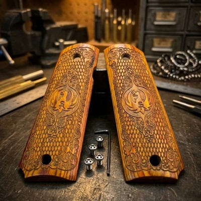 Shard Collectible 1911 Rosewood Grips Custom Engraved Ruger SR1911 Gift Set