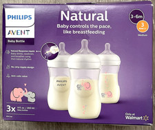 Philips Avent Natural Baby Bottle Set 3 Pack 9oz Anti-Colic 1m BPA Free