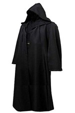 GOLDSTITCH Men Hooded Robe Cloak Knight Fancy Cool Cosplay Costume Black cloak 