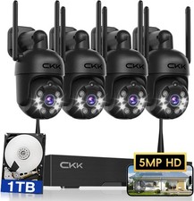 10 CH Wireless Security Camera System with 4pcs PTZ Cameras 2 Way Audio, 1TB HDD