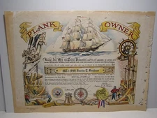 Vintage Submarine Plank Owner Navy Certificate USS Ohio SSBN-726