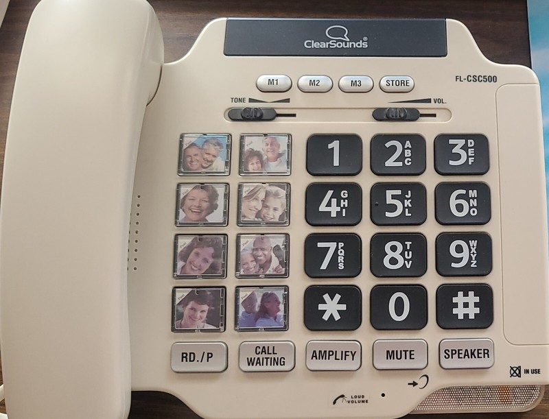 Clear Sounds CSC500 Amplified Big Photo Memory Buttons Landline Telephone