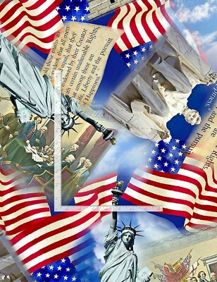 USA Liberty Freedom Lincoln Flag C8322 Timeless Treasures Durable Cotton Fabric
