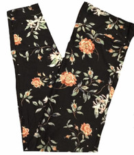 OS LuLaRoe Leggings  TERRACOTTA FLORAL PATTERN  Sizes 2-10 ONE SIZE; orange