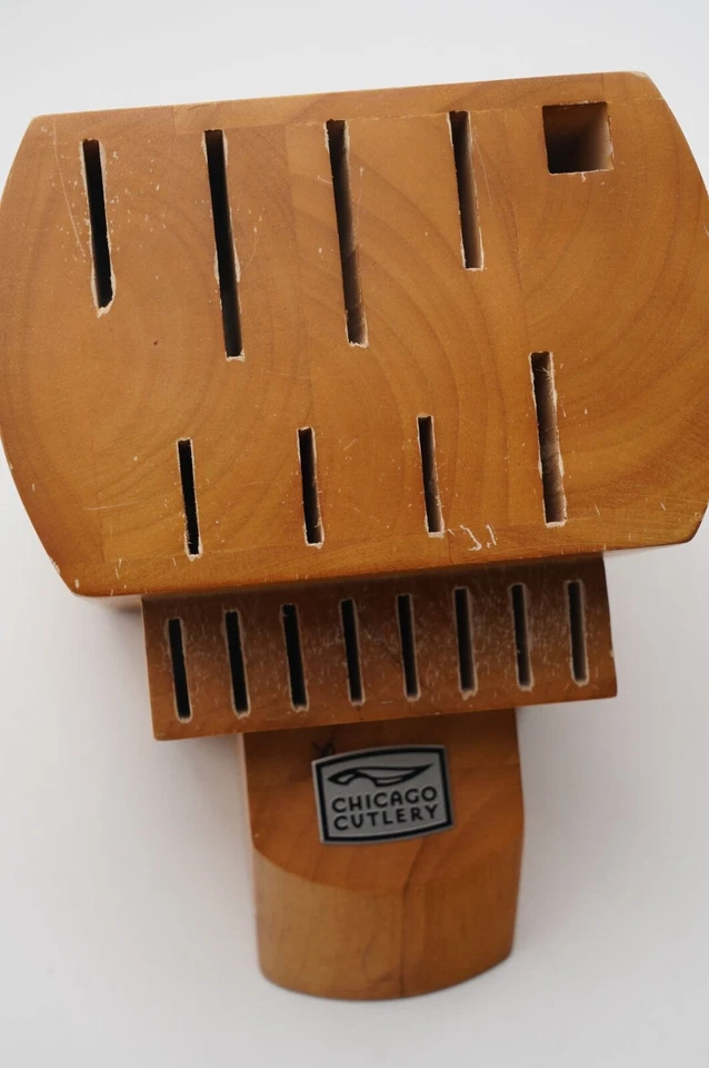Soporte de bloque de cuchillos de madera Chicago Cutlery Fusion soporte de almacenamiento de 17 ranuras Foto 2 de 4