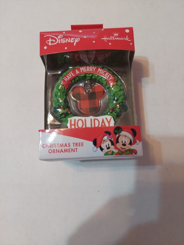 Hallmark " HAVE A MERRY MICKEY HOLIDAY"  Disney Christmas Wreath Ornament