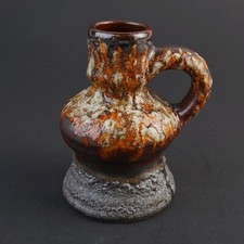 Vintage Henkel Vase, braun,  14,5 cm hoch, Keramik, 60er-70er, Keramikvase