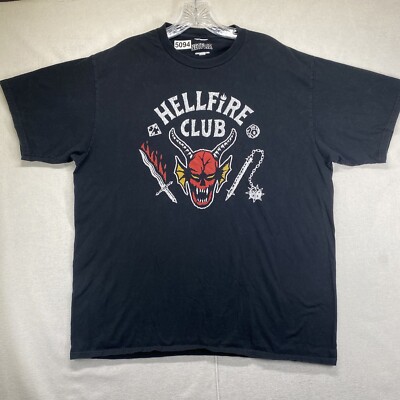 Netflix Stranger Things T Shirt Hellfire Club Short Sleeve Black