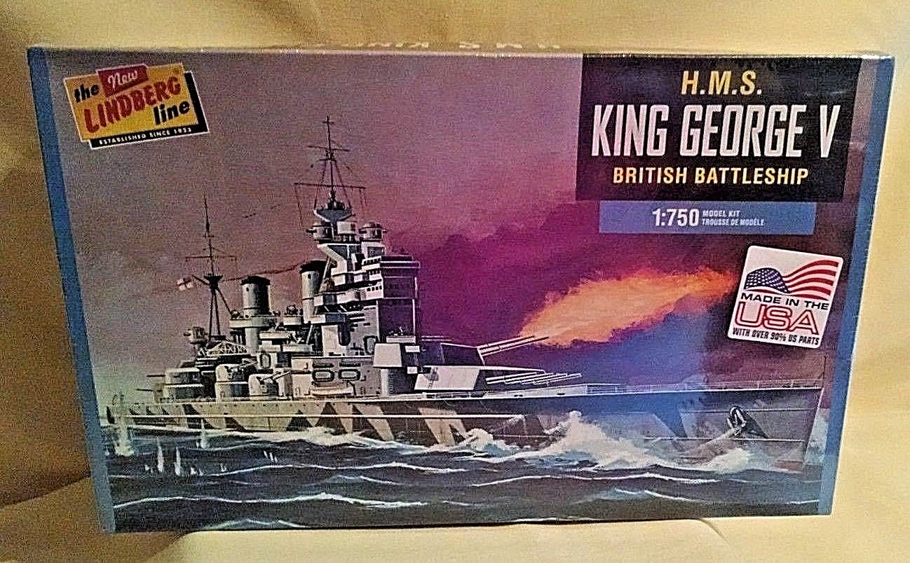 HMS King George V Model WWII British Battleship Lindberg New 2017 1:75 Sealed