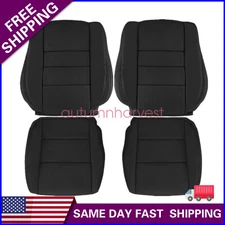 For 2008-2012 Honda Accord Driver Passenger Bottom Top Leather Seat Cover Black