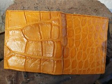 Wild Alligator Mini Bi fold Wallet croc gator swamp leather hide Credit Oc8