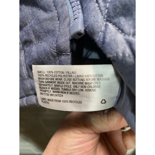 Cat & Jack Kids Blue Quilted Chambray Puffer Jacket Size Lg 10/12 - Picture 4 of 5